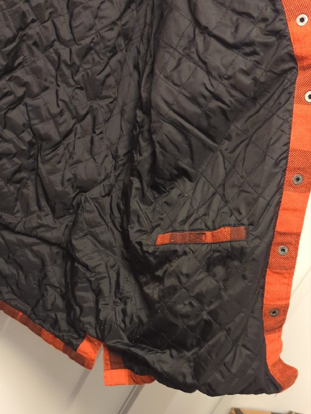 Men's Orange & Brown Plaid Field Jacket Duluth Flannel And Quilted Duck Line- M - Picture 4 of 16